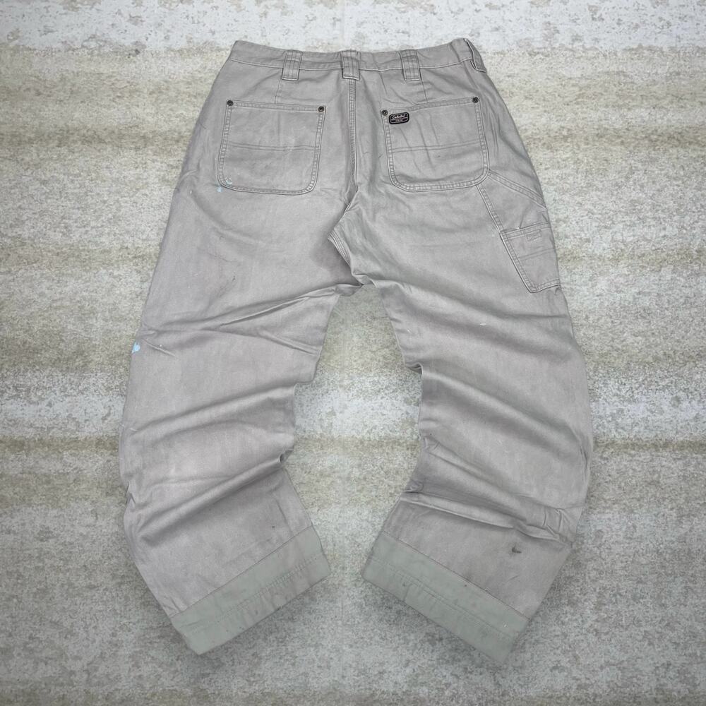 Vintage Y2K Cabelas Carpenter Pants 36x32  Baggy Wide Leg Fit Tan Double Knees